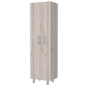 English Elm Norway Multicolor Broom Closet Pantry Wardrobe - 71.3" Tall, Five Shelves, Double Doors, Sturdy Legs B128S00106