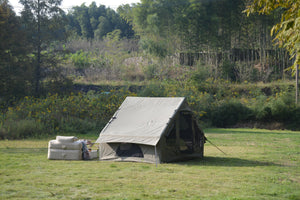 English Elm Inflatable Glamping Tent 4 Season Waterproof Air Beam Frame Shelter for 4 to 6 Persons Army Green W640P244860