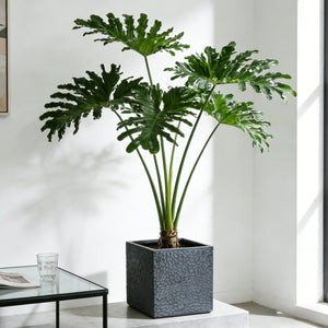 English Elm Large Concrete Texture Magnesium Oxide Round Planters Duo Indoor Outdoor Patio W5212P434279