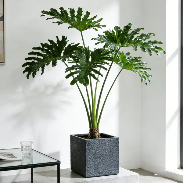 English Elm Large Concrete Texture Magnesium Oxide Round Planters Duo Indoor Outdoor Patio W5212P434279