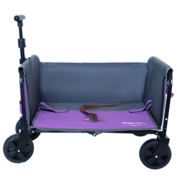English Elm All-in-one Folding Camping Wagon with Bench Seating Storage and Pet Tether Outdoor Purple W2932P312714