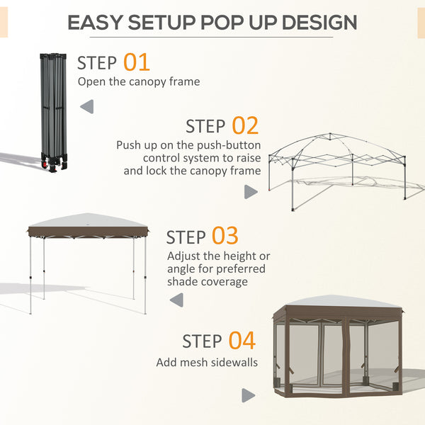 English Elm Outsunny 10x10 Pop up Canopy with Mesh Walls Uv50 Oxford Roof Outdoor Shelter W2225P174241