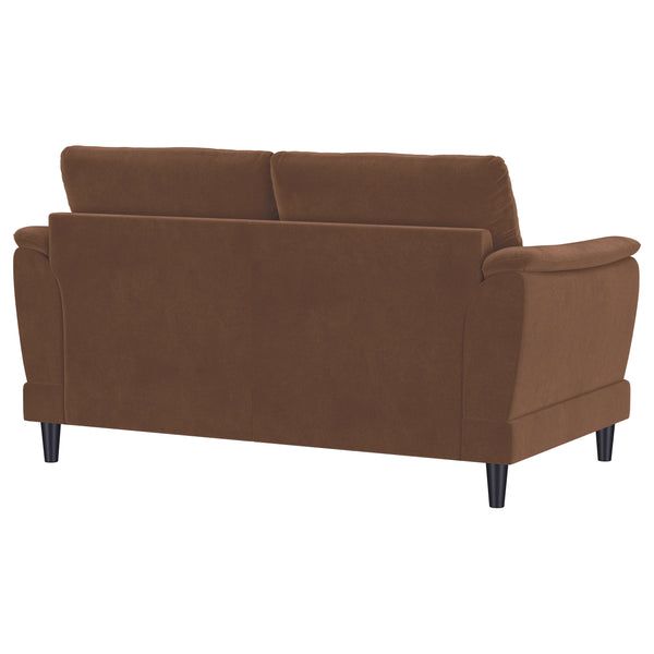 English Elm Dania Tufted Crescent Arm Loveseat Woven Upholstery Retro Mid-century Sitting Room B062P451739