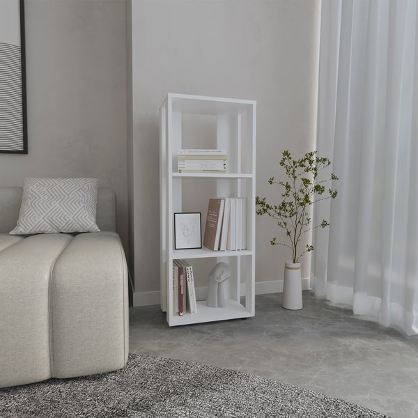 English Elm Office Library Three-Shelf Engineered Wood Organizer for Home or Office — Compact, Durable, Stylish Storage Solution White 39.37 L x 10.63 W x 2.76 H B097P296829