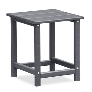 English Elm Folding HDPE Adirondack Chair Set with Side Table, All-Weather Foldable Patio Seating, Ergonomic Comfort Grey W1889P408657