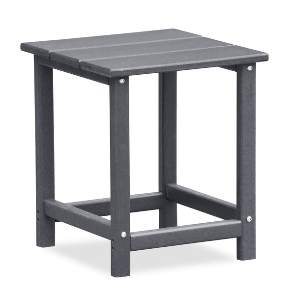 English Elm Folding HDPE Adirondack Chair Set with Side Table, All-Weather Foldable Patio Seating, Ergonomic Comfort Grey W1889P408657