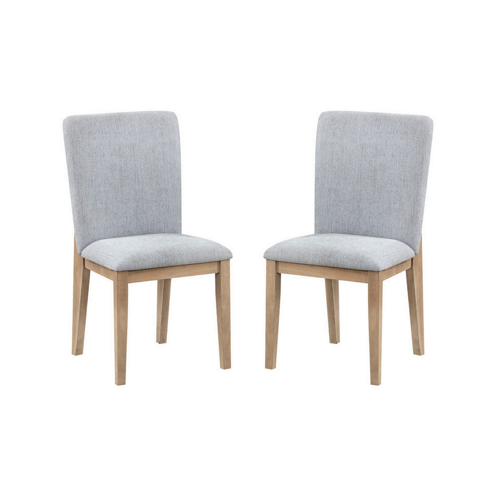 English Elm Emi Solid Wood Dining Chair Set with Gray Linen Cushioned Seat for Rustic Modern Rooms B056P416863