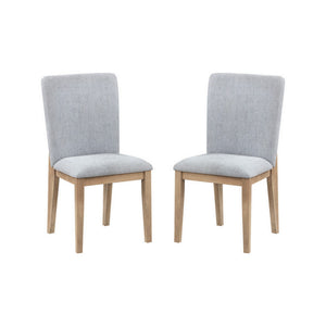 English Elm Emi Solid Wood Dining Chair Set with Gray Linen Cushioned Seat for Rustic Modern Rooms B056P416863
