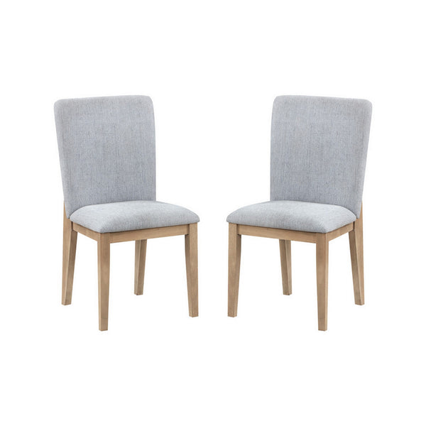 English Elm Emi Solid Wood Dining Chair Set with Gray Linen Cushioned Seat for Rustic Modern Rooms B056P416863