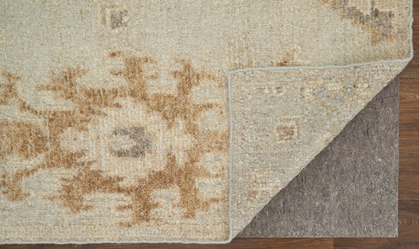 Feizy Rugs Grafton Hand-knotted Wool Rug - Luxurious Floral Design With Rich Afghan Heritage For Any Space Tan,Ivory,Orange Wool Gft69f9flsv000f99