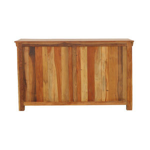 English Elm Mankato Reclaimed Wood farmhouse industrial 3-drawer 3-door accent cabinet with distressed charm and storage B062P353467