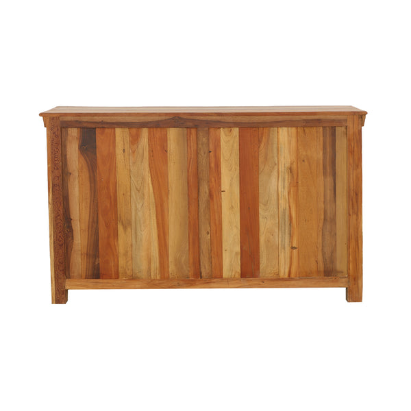 English Elm Mankato Reclaimed Wood farmhouse industrial 3-drawer 3-door accent cabinet with distressed charm and storage B062P353467