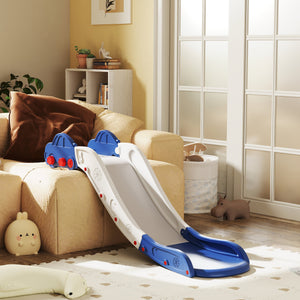 English Elm Qaba 63 Inch Hdpe Indoor Toddler Slide Attaches to Sofa or Bed Safe Fun Blue W2225P249781