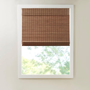 English Elm Bamboo Light Filtering Roman Shade 64"L - Eco-Friendly, Privacy Enhancing, Easy Install Window Treatment B035129696