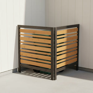 English Elm 2-panel Outdoor Wood Privacy Screen Slatted Fence for Ac Units and Patio Areas W2640P290610