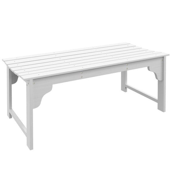 English Elm Outsunny Elegant Wooden Garden Bench, Curved Slatted Seat For Outdoor Comfort In White Finish W2225P174088-GIGA