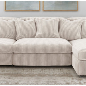 English Elm Cassidy Corduroy Armless Lounge Chair Plush Modular Seating for Living Rooms Sand B062P440333