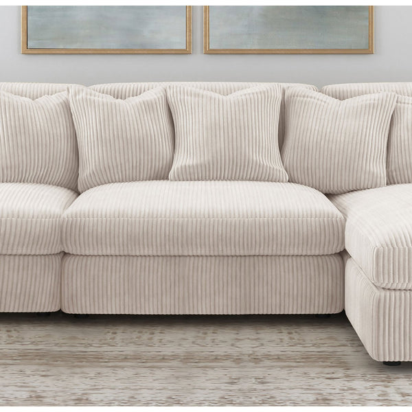 English Elm Cassidy Corduroy Armless Lounge Chair Plush Modular Seating for Living Rooms Sand B062P440333