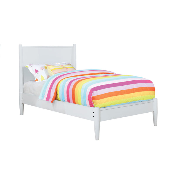 English Elm Mid-Century Twin Platform Bed In Elegant White Finish – Stylish, Durable, And Space-Saving Design B016S00036