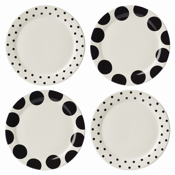 Lenox Kate Spade On The Dot Assorted Dinner Plates, Set of 4 White, WHITE STONEWARE 895200