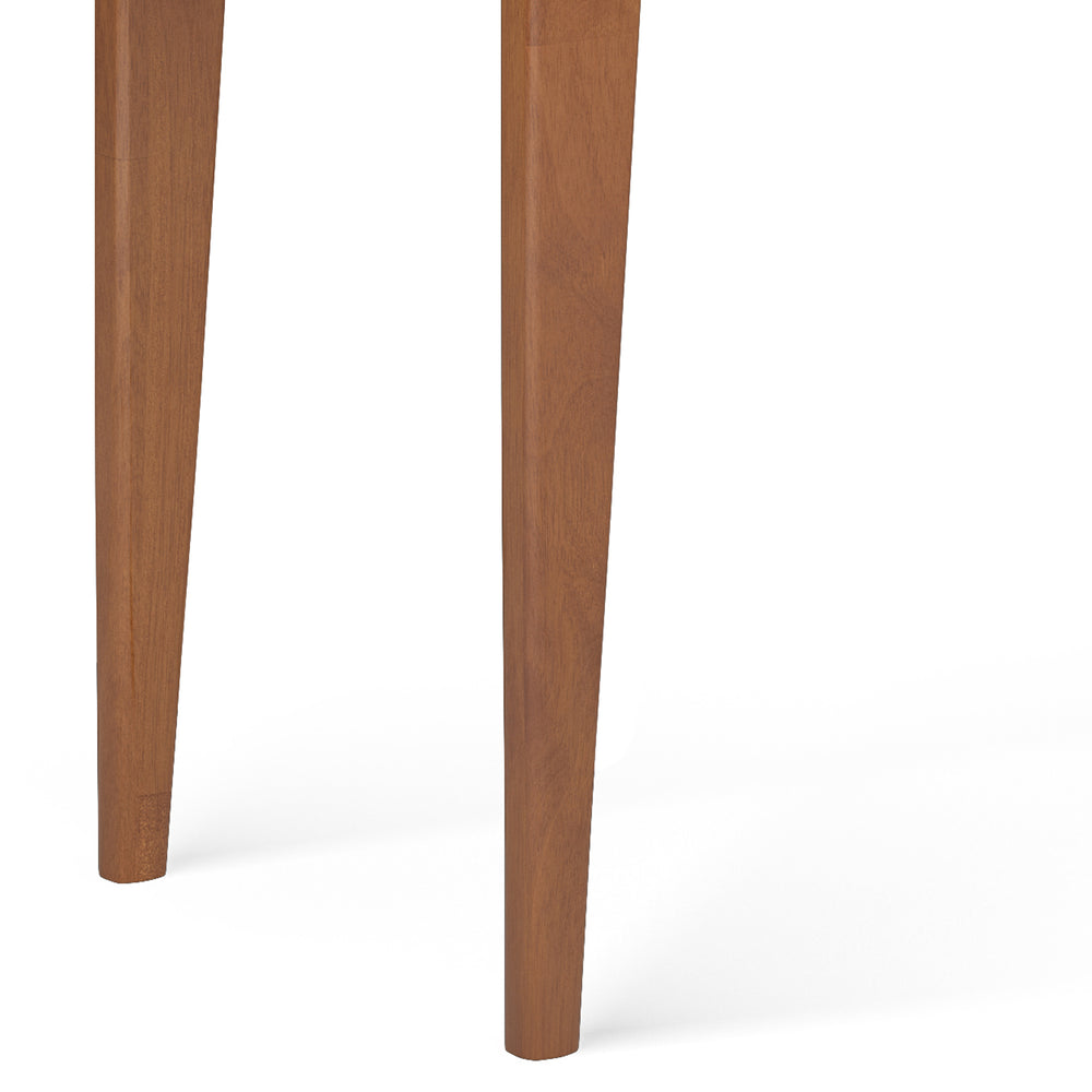 English Elm Harper Console Sofa Table - Mid-Century Style, Teak Brown Finish, Versatile Storage Solution B136P158708