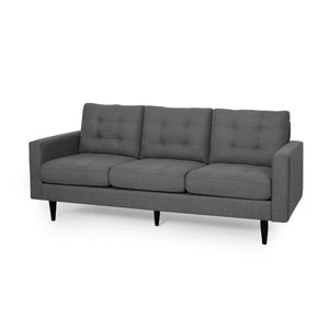 English Elm Christopher Knight Home® - 3-Seater Modern Fabric Sofa - Dark Grey, Elegant Button-Tufted Design, Durable & Stylish For Living Spaces 66890.00A_66890.00B