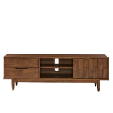 Homelegance By Top-Line Jenna Mid-Century Wood 2-Drawer TV Stand Brown Rubberwood