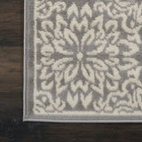 Nourison Jubilant JUB06 Machine Made Power-loomed Narrow Border Indoor Only Farmhouse Contemporary Rug Ivory,Grey, Grey 100% Polypropylene 99446478337