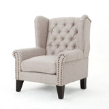 Christopher Knight Home® - Noble House - Laird Traditional Winged Beige Fabric Accent Chair