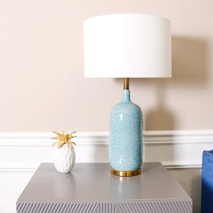 Pasargad Tucson Style Ceramic Table Lamp In Elegant Blue/Gold – Illuminate Your Space With Charm! Blue Ceramic Pmt-30315