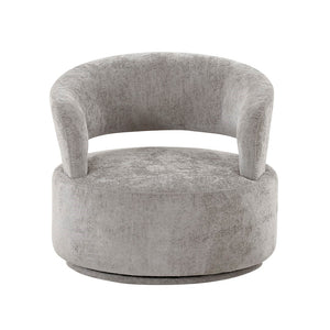 Pasargad Home Piagia Swivel Barrel Chair - Ultra-plush Silver Upholstery For Modern Comfort & Style Silver Polyester Pzw-20087