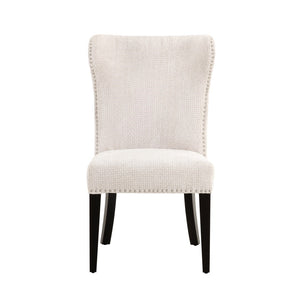 Pasargad Elara Upholstered Dining Chair Set - 2 Elegant Pieces With Nailhead Detail In Ivory Ivory Polyester Pzw-2066