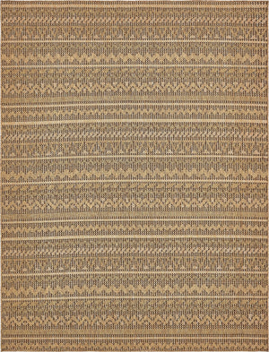 Unique Loom Outdoor Modern Southwestern Machine Made Geometric Rug Light Brown, Brown/Gold 9' 0" x 12' 0"