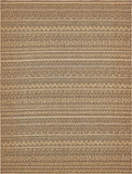 Unique Loom Outdoor Modern Southwestern Machine Made Geometric Rug Light Brown, Brown/Gold 9' 0" x 12' 0"
