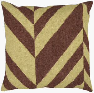 Surya Fallon 18" Wool Accent Pillow - Stylish Home Decor Piece For Effortless Seasonal Flair & Easy Care Light Olive Wool,Cotton Fa031-1818p