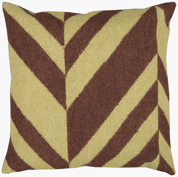Surya Fallon 18" Wool Accent Pillow - Stylish Home Decor Piece For Effortless Seasonal Flair & Easy Care Light Olive Wool,Cotton Fa031-1818p