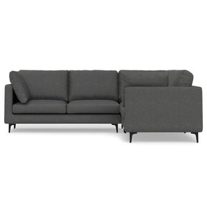 English Elm Ava Handcrafted Mid-Century Corner Sectional Sofa with Eco Performance Fabric, Seats 5 Comfortably Gray B136P199286