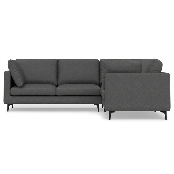 English Elm Ava Handcrafted Mid-Century Corner Sectional Sofa with Eco Performance Fabric, Seats 5 Comfortably Gray B136P199286