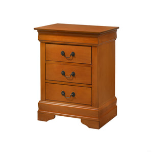 English Elm Elegant Oak Finished Nightstand with 3 Spacious Drawers, Solid Oak Durability, Ready-to-Use Classic Design B078108218