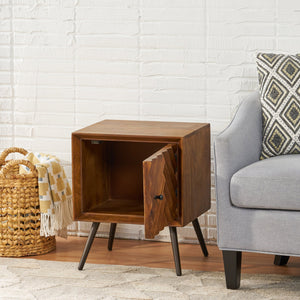 English Elm Christopher Knight Home® - WOODEN Mango Wood & Iron Cabinet with Chevron Door, Mid-Century Modern Accent Storage, 17.5"W 66489.00