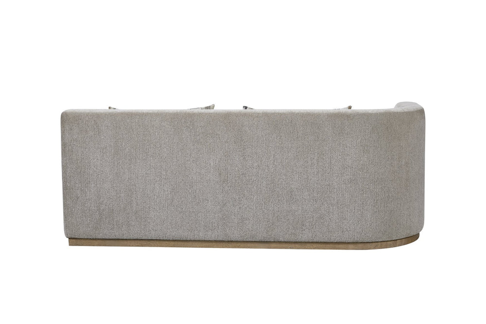 English Elm Sofa Royal Flax Chaise Loveseat Combo 2PC Beige Upholstered, Dacron Cushions, Sinuous Spring Comfort B2699S00098