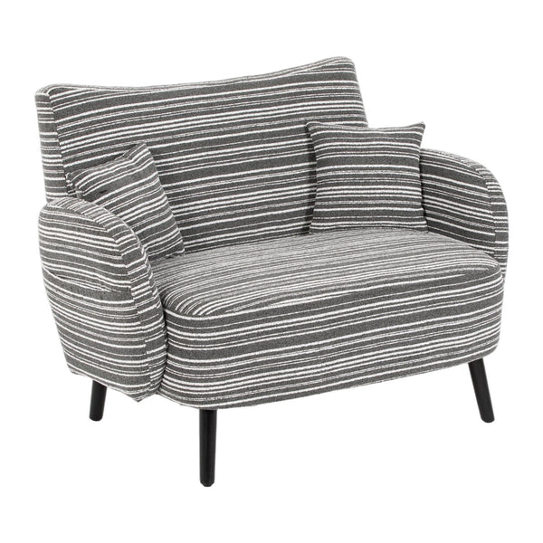 English Elm Modern tufted two-seater sofa with boucle upholstery, tapered legs, storage pockets, cozy compact design Dark Gray W395P376590
