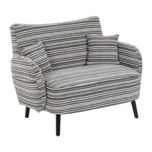 English Elm Modern tufted two-seater sofa with boucle upholstery, tapered legs, storage pockets and plush comfort for small spaces and offices Dark Gray W395P376590