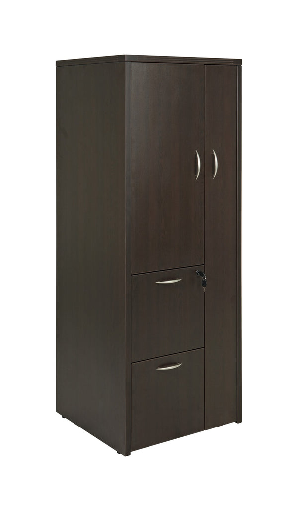 OSP Home Furnishings Napa Tall Storage Cabinet with Adjustable Shelves for Garage Office or Utility Room Espresso NAP-152-ESP