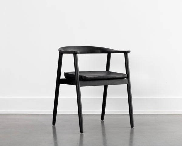 Sunpan Jeremy Mid-Century Dining Armchair - Exquisite Acacia Wood Craftsmanship for Timeless Elegance Black
