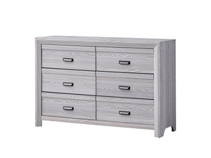 English Elm 1pc Five-Drawer Driftwood Chest with Cup Handles Rustic Wooden Bedroom Storage Tower, 31.1x16.5x47.5" Gray 60.5 L x 19 W x 41 H B011P234753