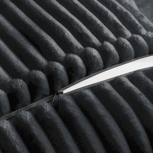 English Elm Upholstered Slipcovered Armchair Set With Wide Ottoman – Cozy Gray Corduroy For Living Room Comfort W3041S00213-GIGA