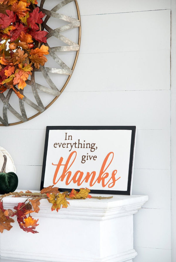 English Elm Set Of 2 Thanks Wall Signs - Rustic Farmhouse Wall Art For Fall, Thanksgiving & Harvest Decor W2078P246227-GIGA