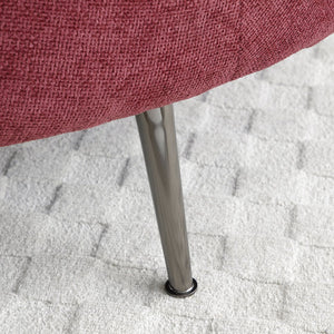 English Elm Oversize Extra Large Barrel Chair with Ottoman — Spacious Chenille Round Living Room Seat, 53.5" Burgundy W1117P257241