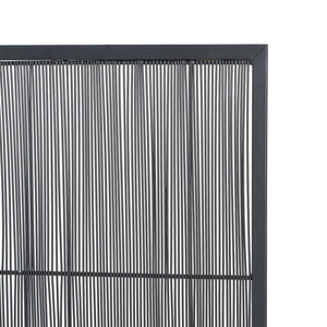 English Elm Willow Iron Fireplace Screen Powder Coated Vertical Bar Grid for Modern Interiors Black N775P386927B